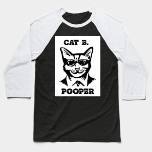 Cat B. Pooper White Rectangle Baseball T-Shirt